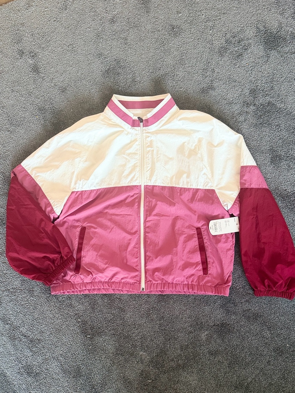 Jack by BB Dakota Pink & White Colorblock Kids Windbreaker